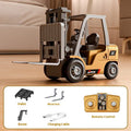 1:64 scale mini alloy forklift remote control car with Bluetooth dual-mode operation and cargo accessories