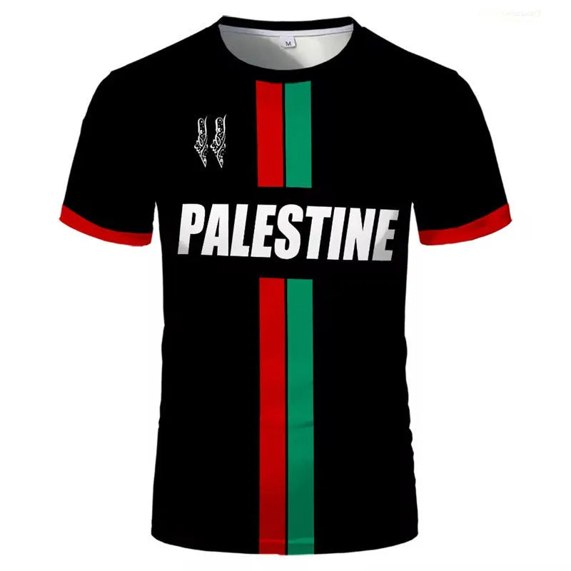 3D printed football pattern on spandex T-shirt with half sleeves in street fashion style