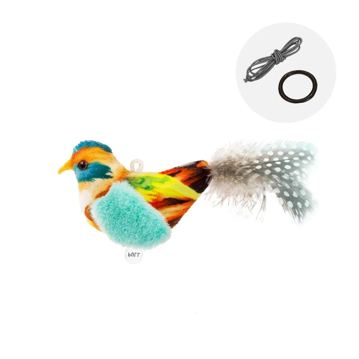 Bird simulation cat plush toy in blue kingfisher colour from 2024 summer collection