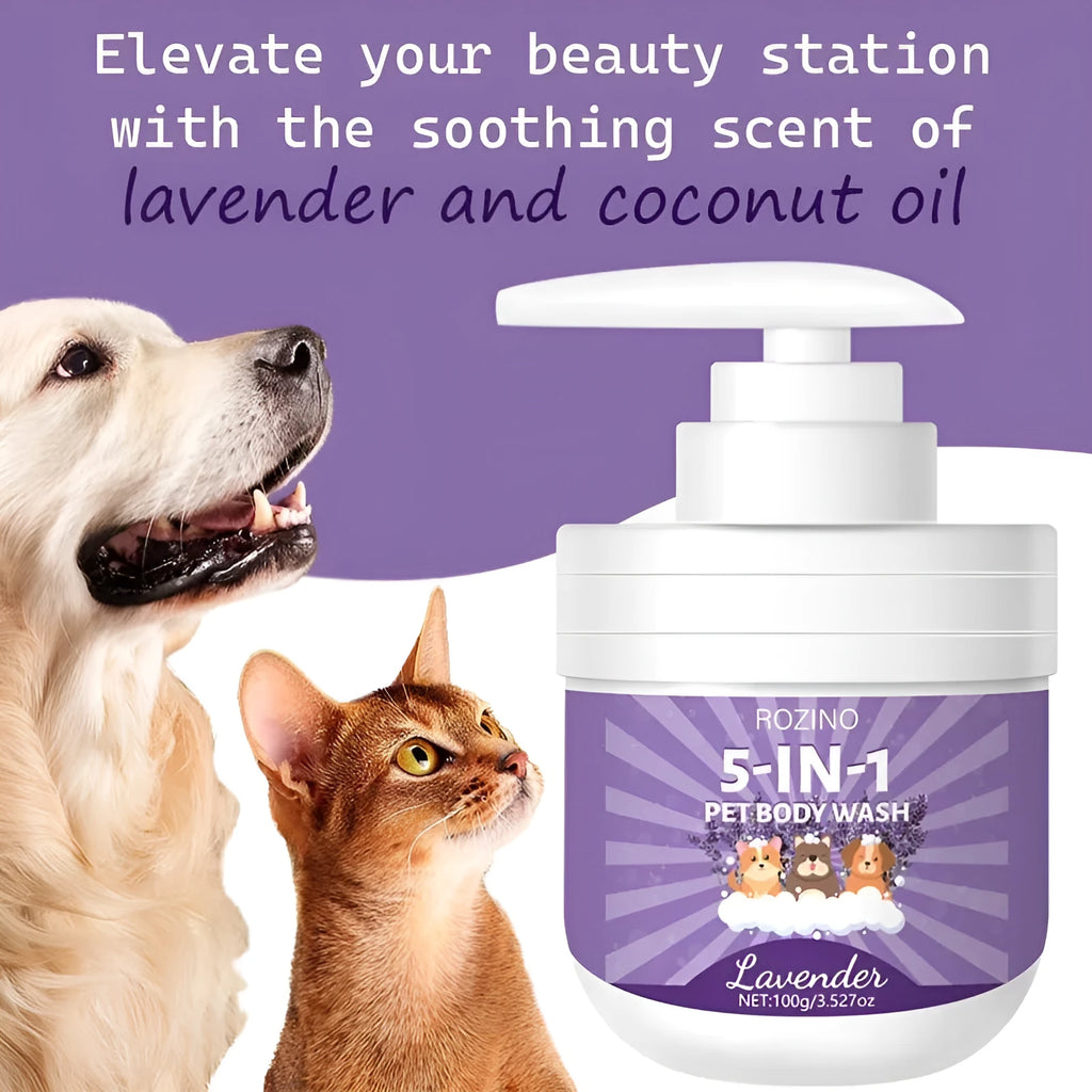 100g pet shower gel bottle with sterilisation and deodorising properties for dogs and cats