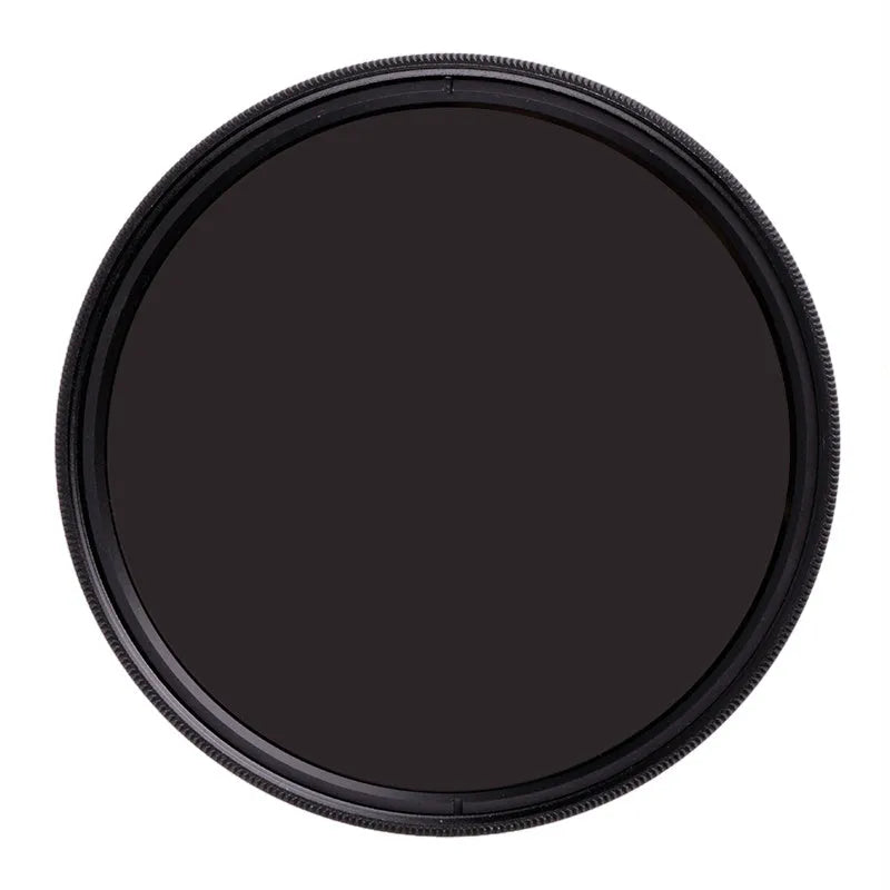 Digital camera ND8 filter in an aviation aluminium frame, shown with lens size markings.