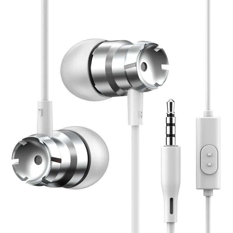Metal turbo in-ear headphones with 3.5mm plug in black, red, gold, pink or silver colours