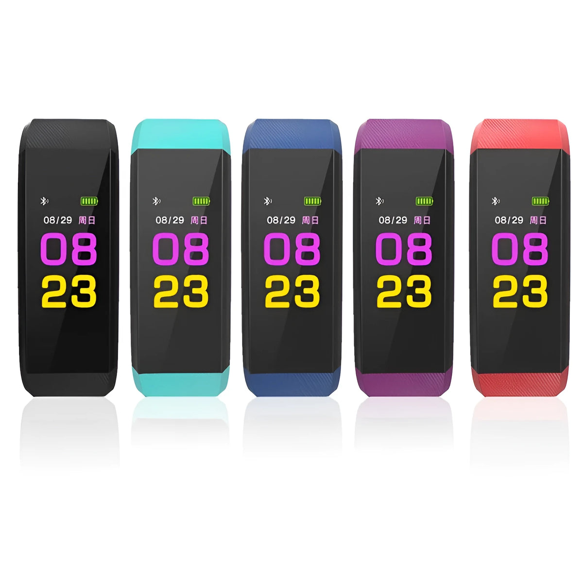 Screen Smart 115plus wristband heart rate monitor fitness tracker with colour LED display and touch screen, black TPU strap