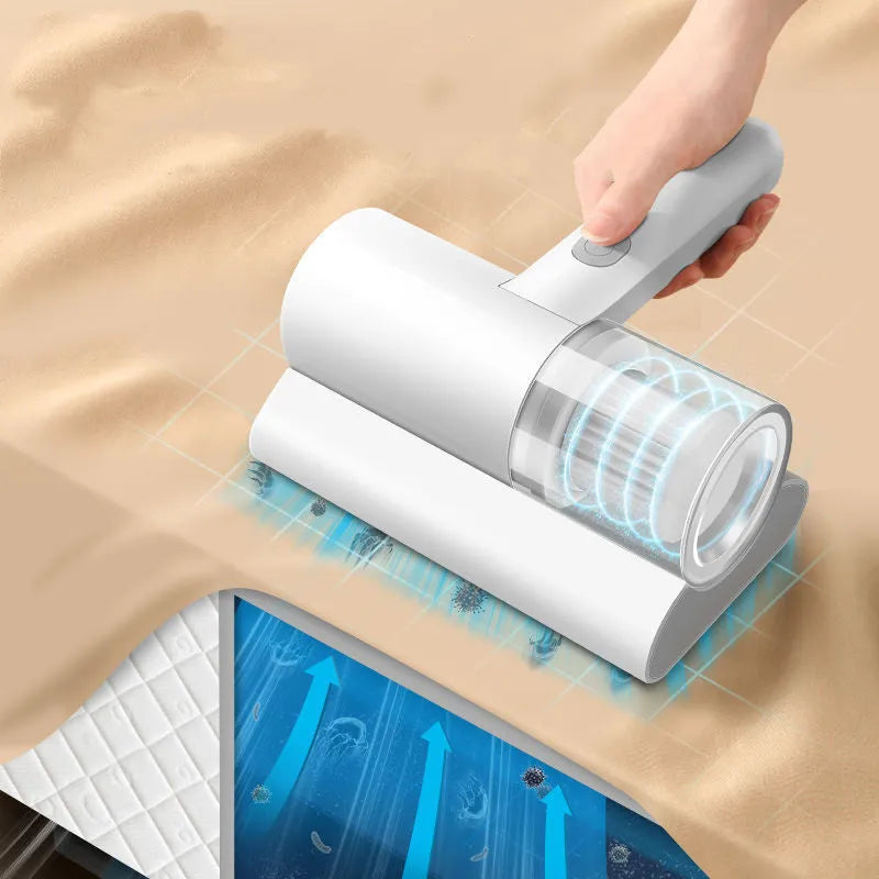 White wireless mite removal instrument with 300W power, ultraviolet sterilization, and USB charging for household beds