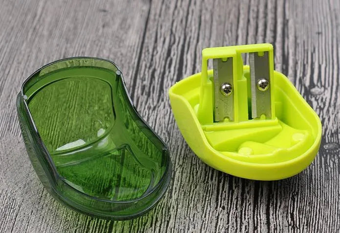 Single hole desktop pencil sharpener for normal and thick pencils in random colour selection