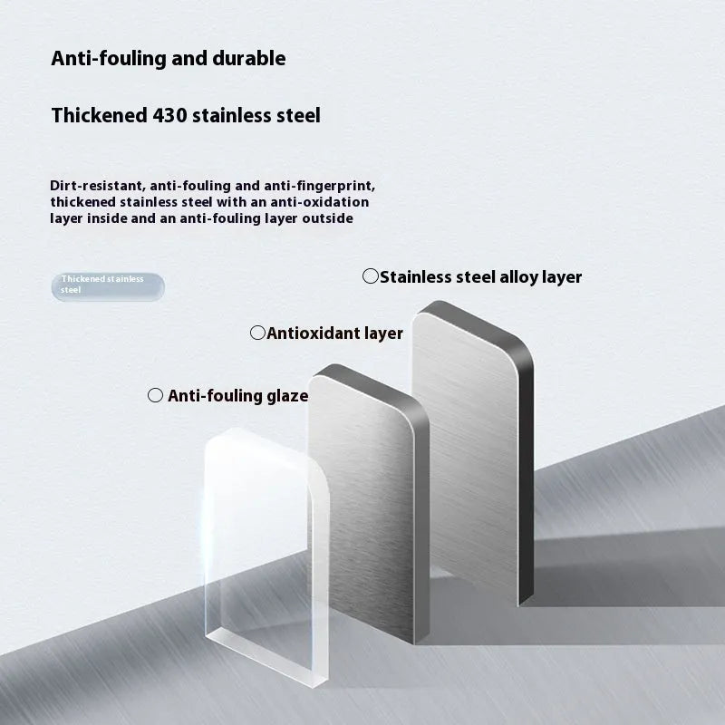 Stainless steel inductive smart trash can with square design on a kitchen floor.