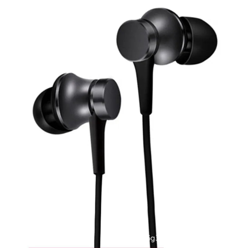 Piston in-ear wired headphones with 3.5mm jack in black, blue, and red colour options