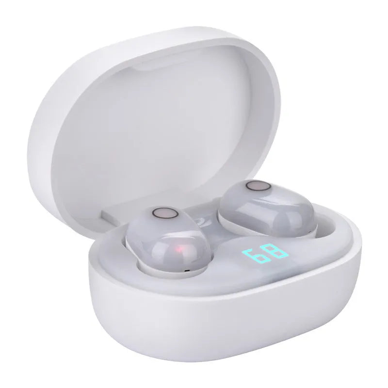Wireless mini binaural headphones with charging case in black, Bluetooth 5.0, touch controls