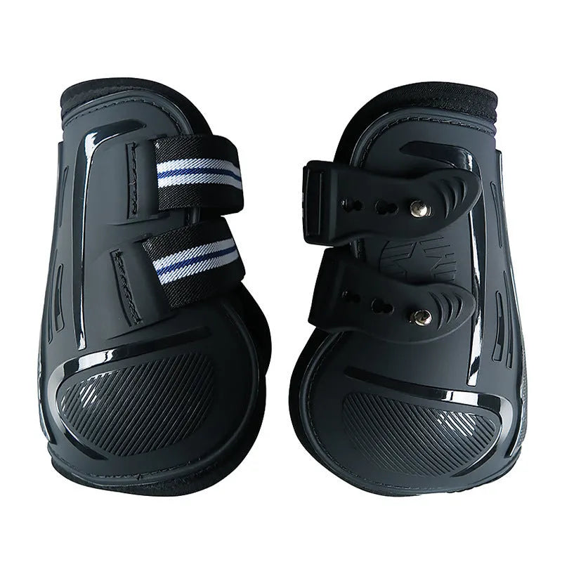 PU hard shell horse leg guard with elastic neoprene and air hole, front rear four-piece set