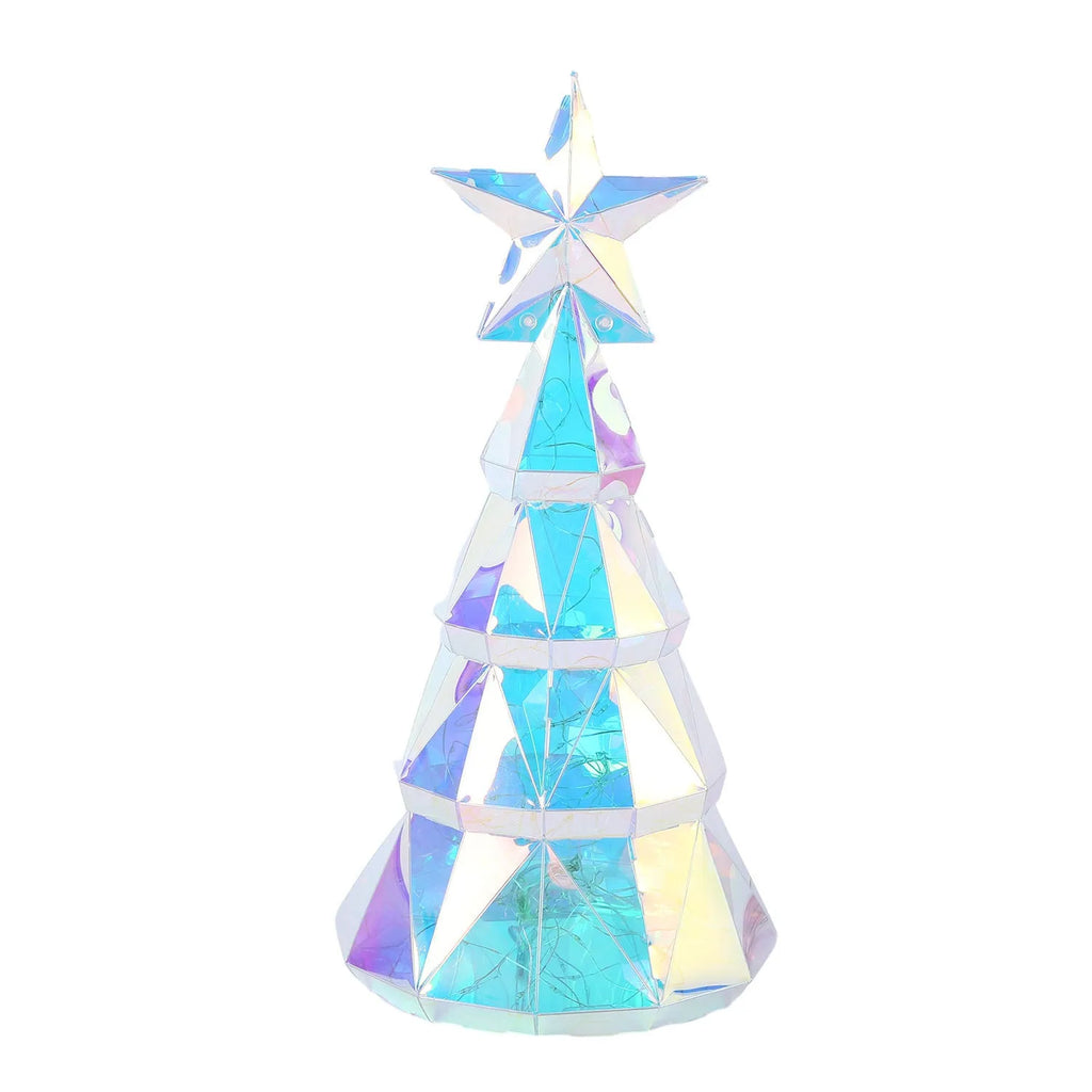 Colourful cartoon Christmas tree luminous decoration measuring 14.5 by 4.8 by 20 centimetres