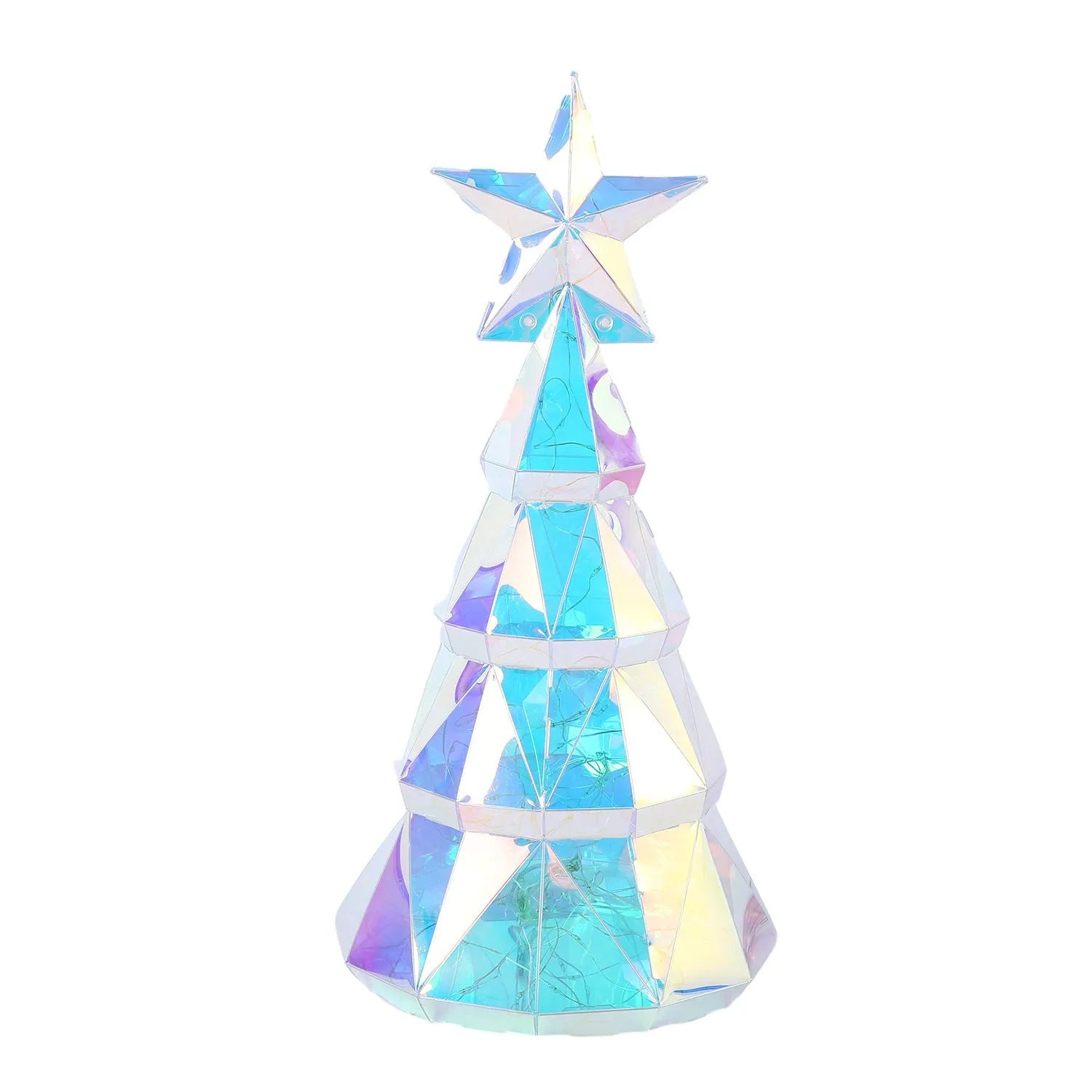 Colourful cartoon Christmas tree luminous decoration measuring 14.5 by 4.8 by 20 centimetres