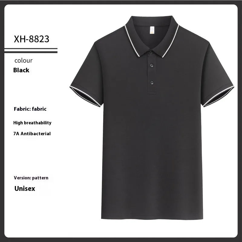 Slim fit antibacterial polo shirt with lapel collar in multiple colour options