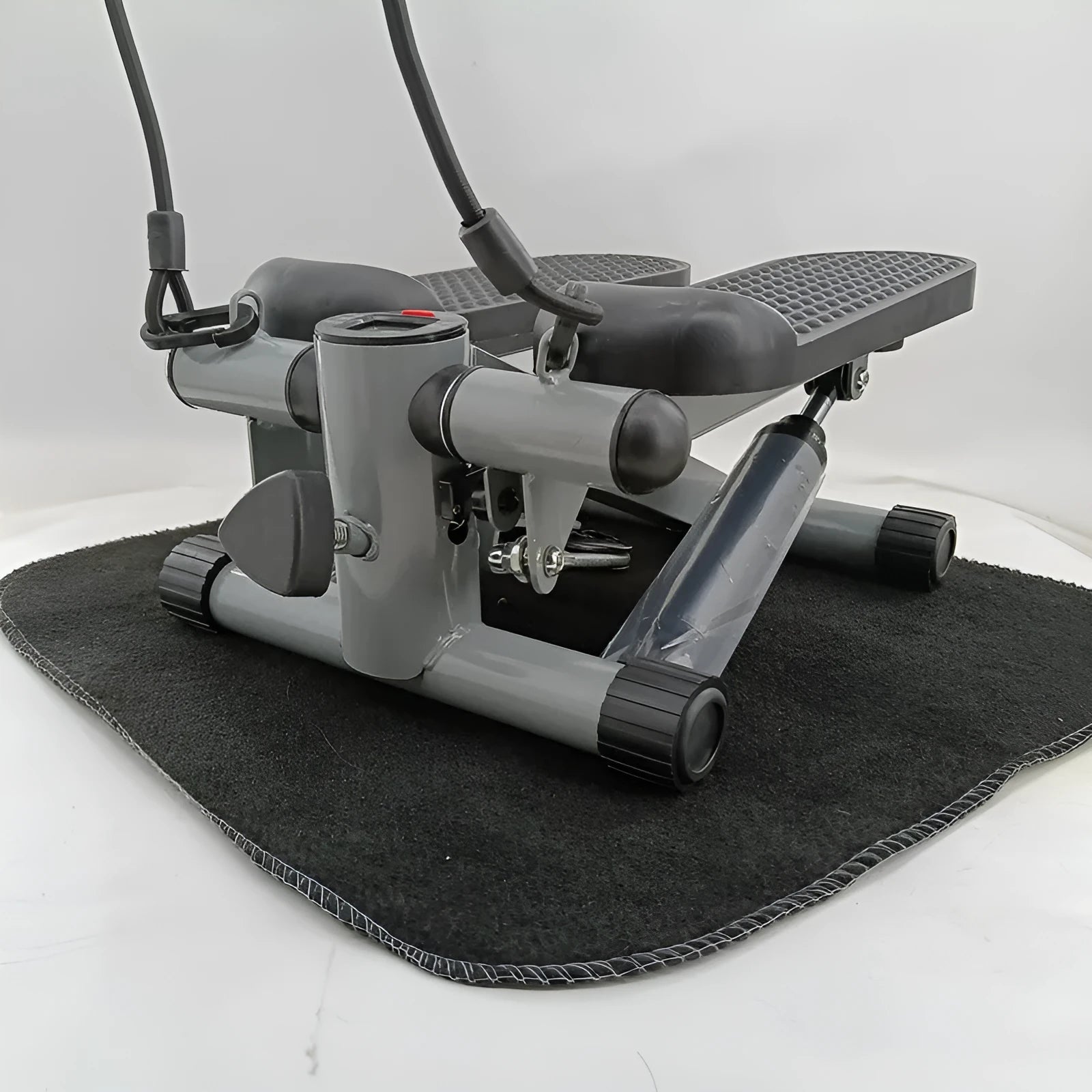 Silver grey household mini treadmill step machine with hydraulic resistance for waist slimming