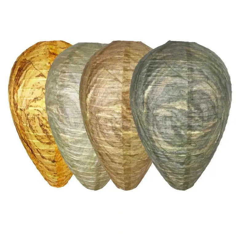 Oval flannel honeycomb wasp deterrent lantern 22x28cm with stand and rope for outdoor garden decoration