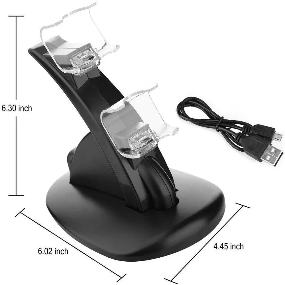 Black Xbox One dual controller charging stand showing two controller charging slots and USB cable connection