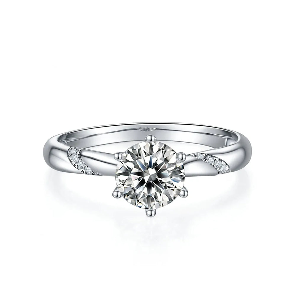 Snow Of The Soul 1 carat moissanite wedding ring set S925 silver platinum plated with GRA certificate gift box