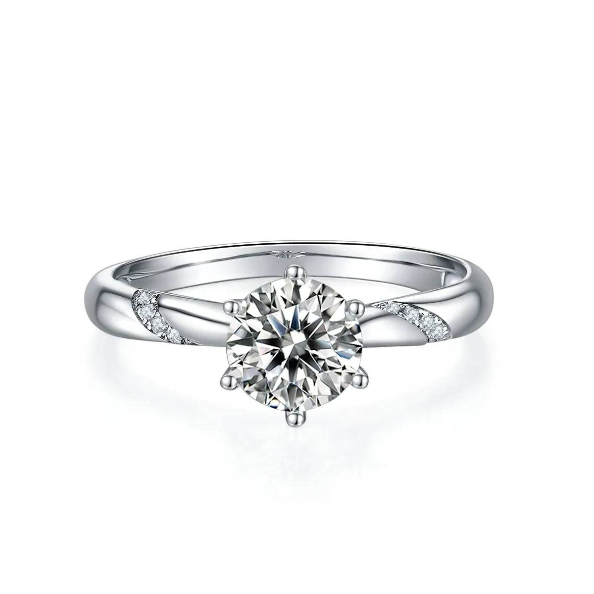 Snow Of The Soul 1 carat moissanite wedding ring set S925 silver platinum plated with GRA certificate gift box