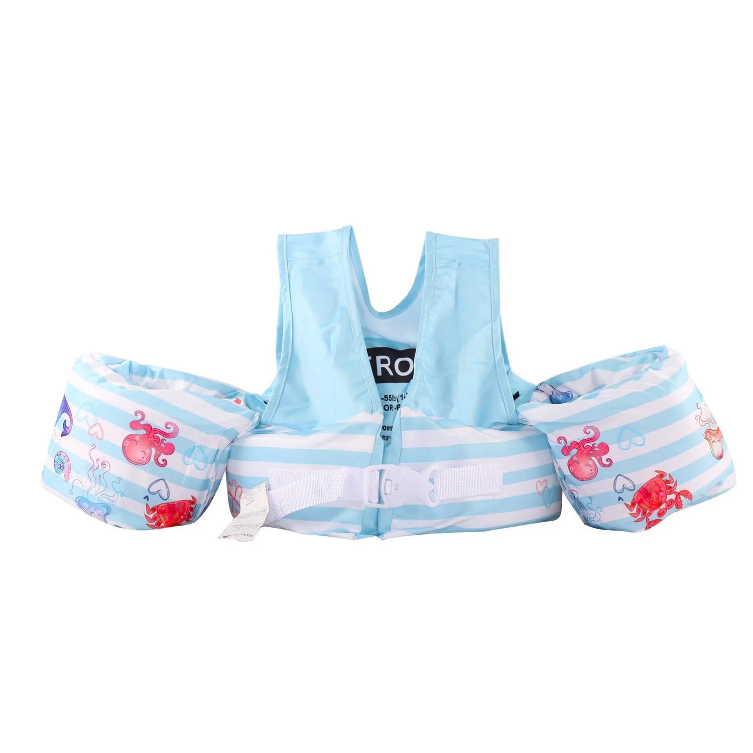 Cartoon-themed children's inflatable arm swimming ring life jacket in polyester.