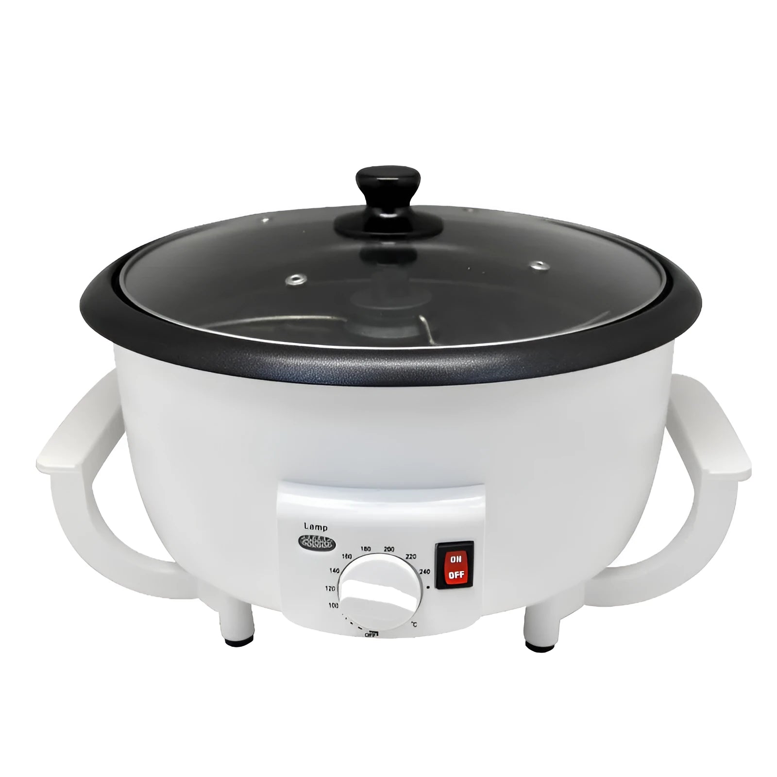 White home coffee bean roasting machine with 750g capacity and 1200W power rating