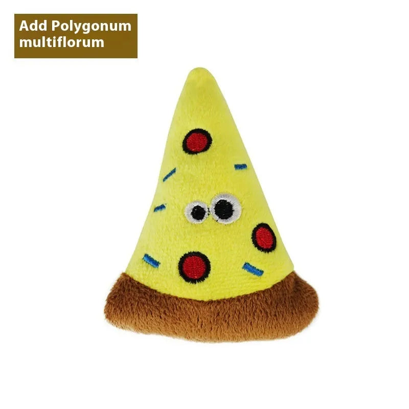 Tiantianmao Polygonum Multiflorum cat pillow molar toy in food shapes including burrito, cone, cucumber