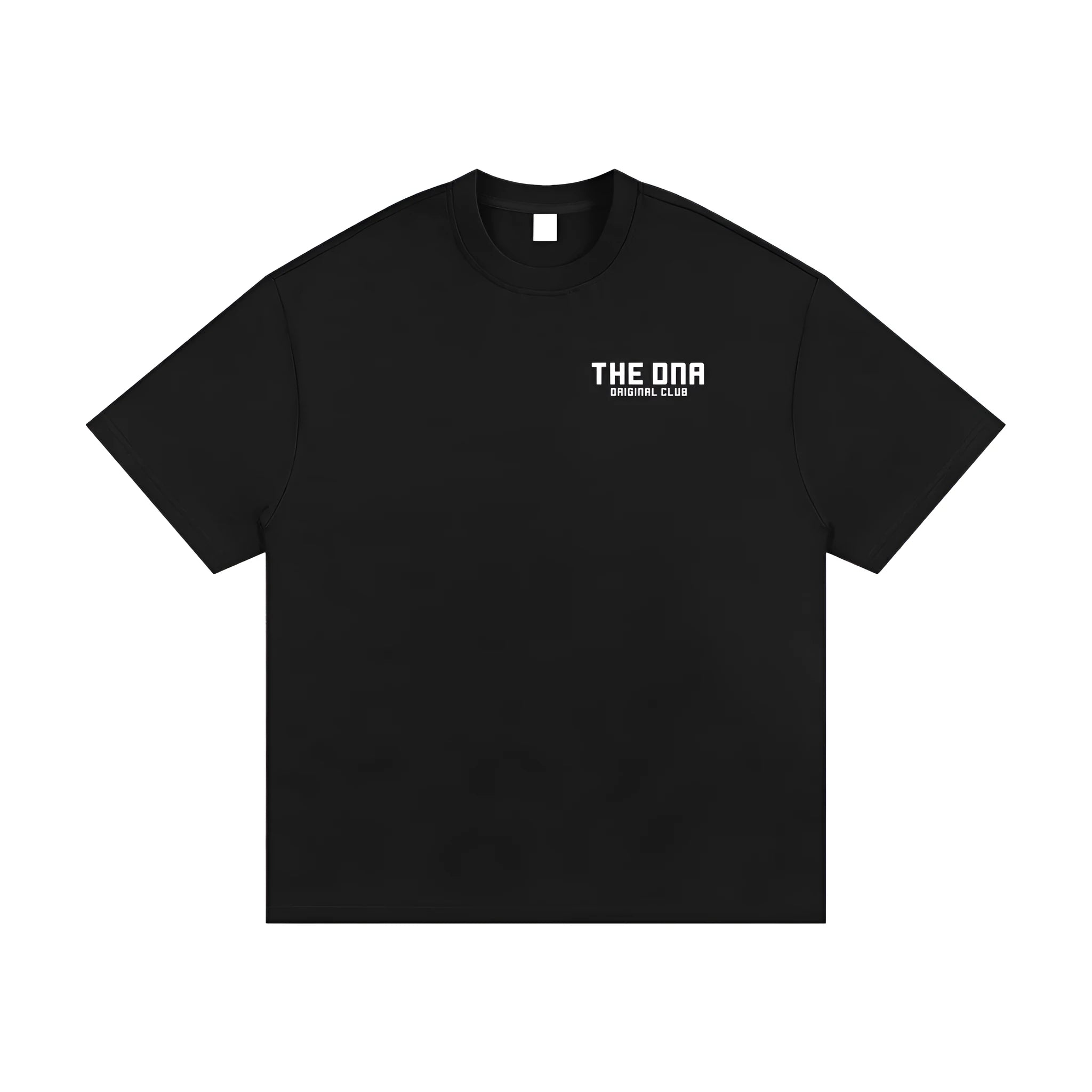 Men's black t-shirt with 3D digital printing, loose fit, short sleeves, and round neck design