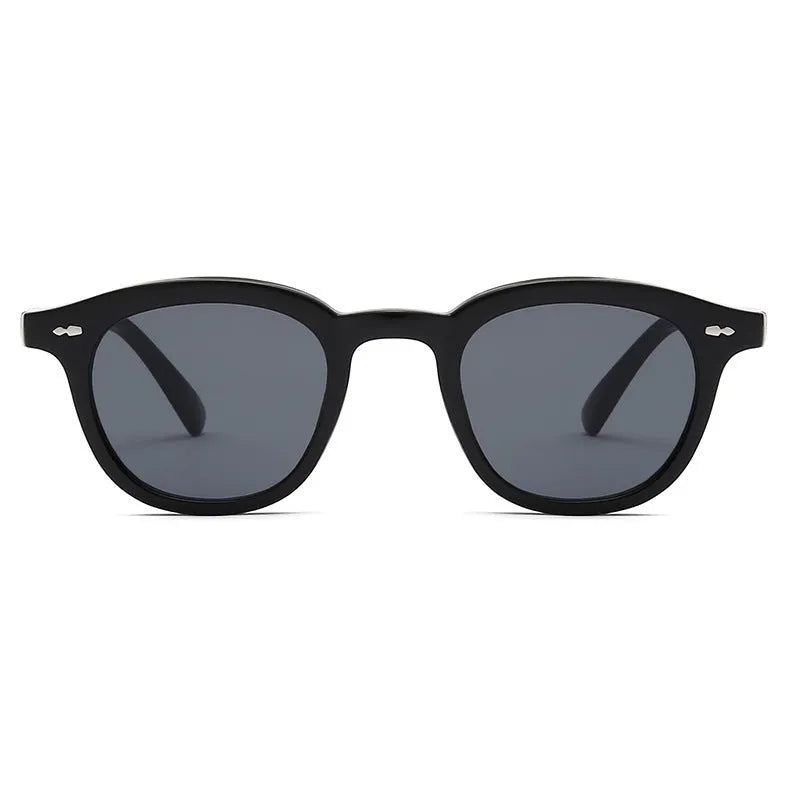 Retro round fashion sunglasses with PC frame and lenses in beige colour option