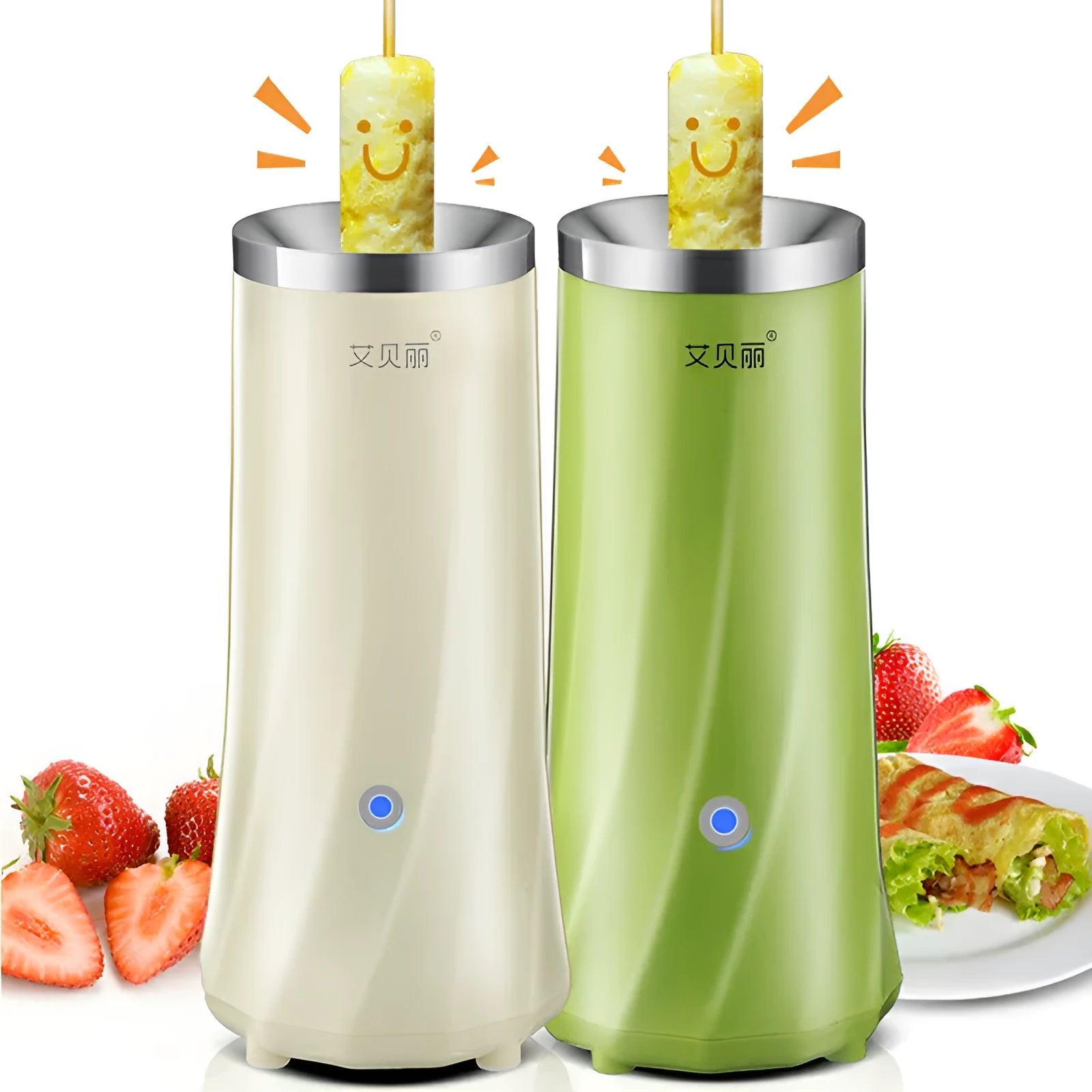 Beige mini breakfast machine with compact design for small kitchen counter spaces
