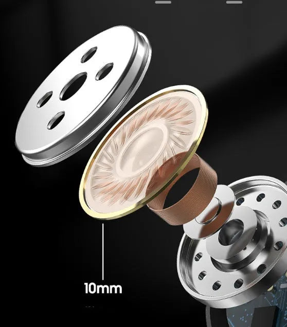 Black and white wireless Bluetooth in-ear headphones with a USB Type-C charging case