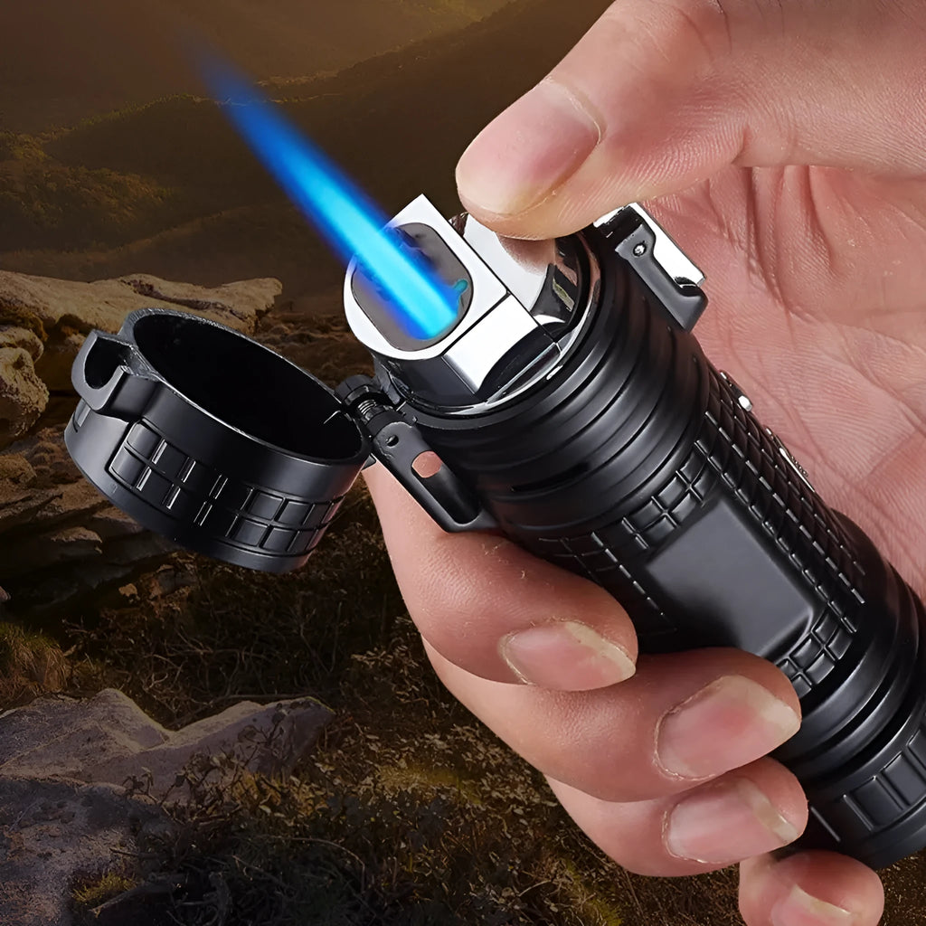 TH727 multi-function waterproof metal flashlight lighter in camouflage colour