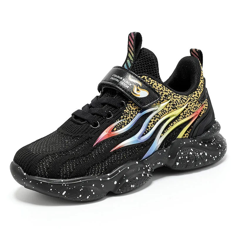 Boys fashion mesh sneakers with textile and TPU upper in beige colour option