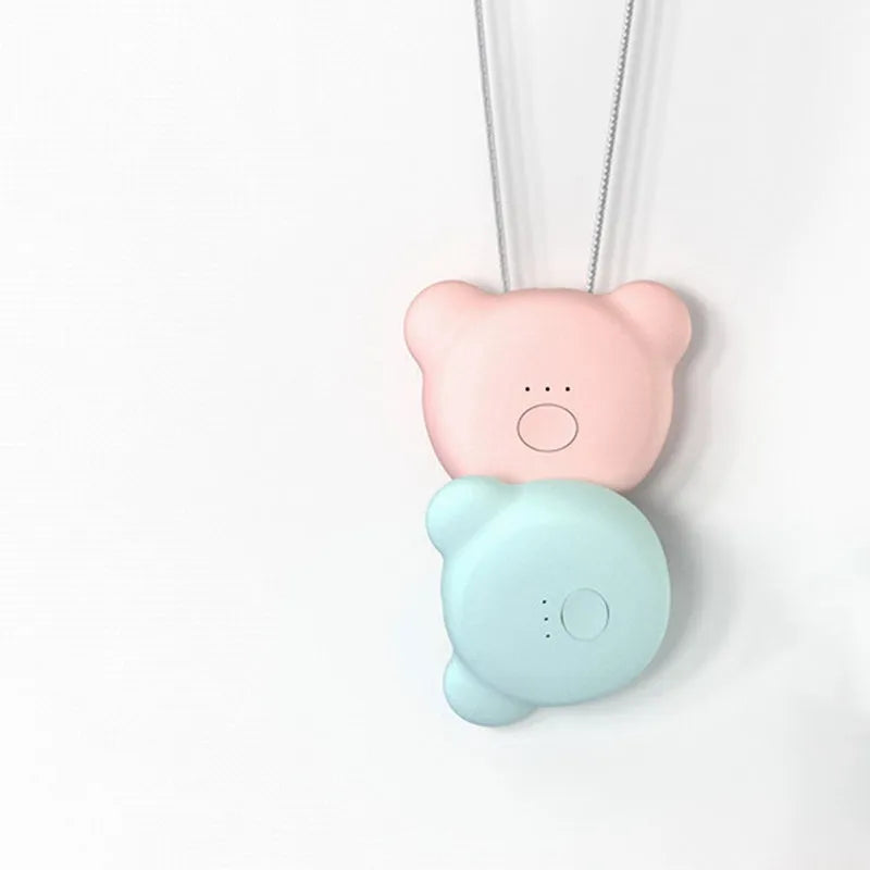 USB mini portable air purifier necklace in multiple colours with charging cable