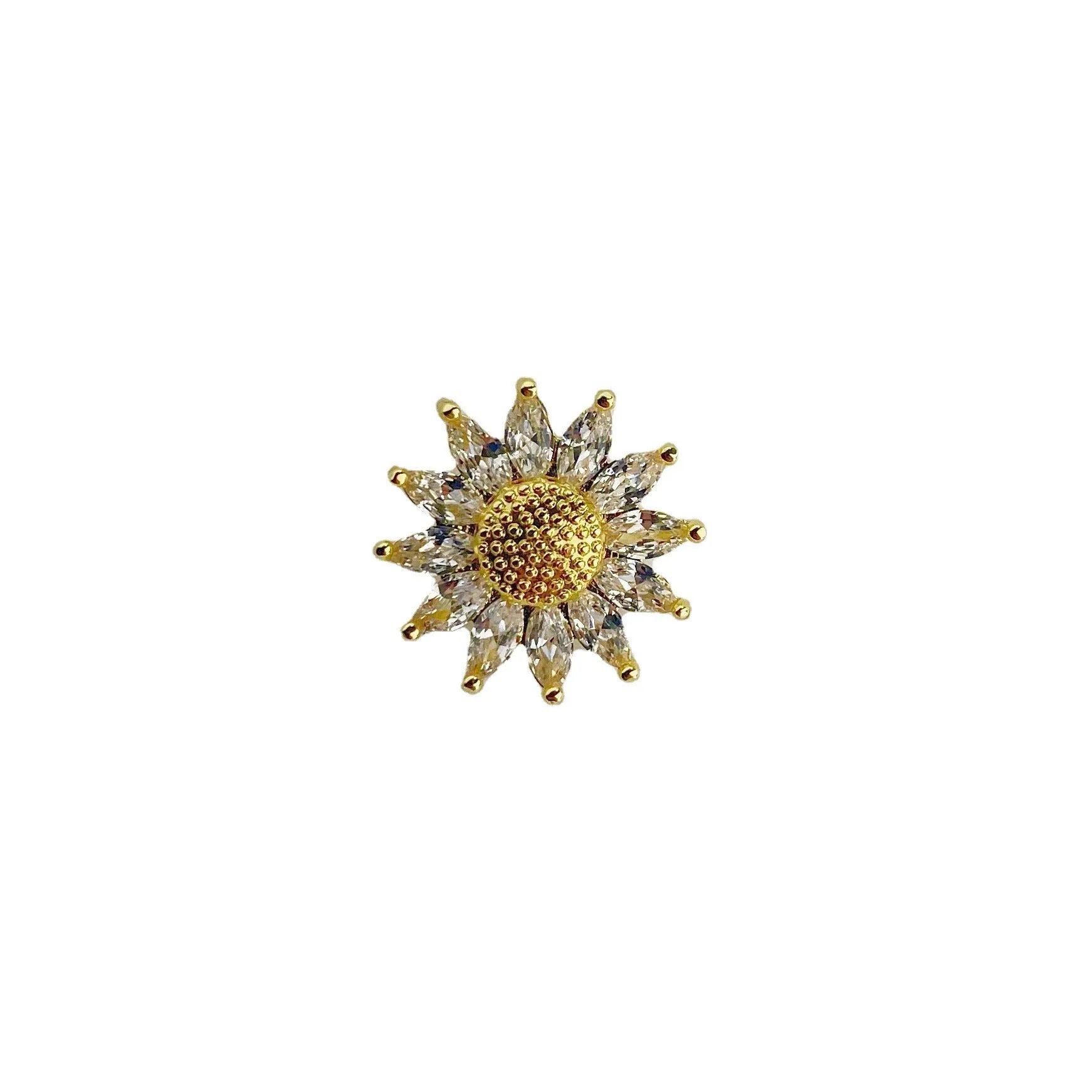 Geometric copper brooch pin for women's clothing with electroplated finish