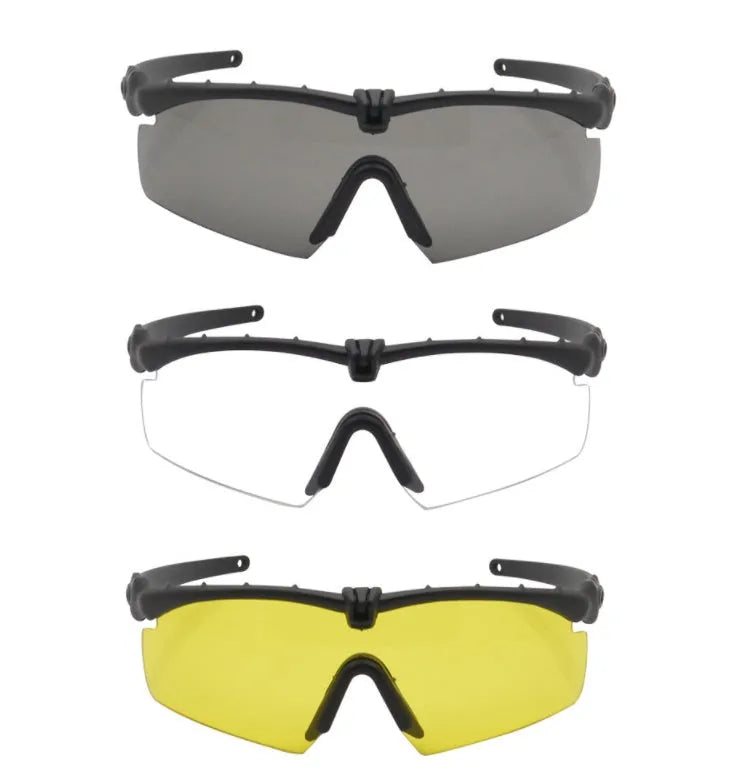 Tactical goggles shooting glasses in black with PC lens and 13 cm temple length