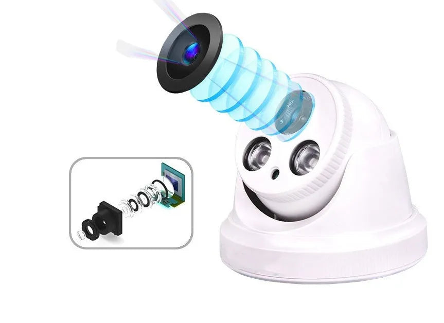 BST-103P dome surveillance camera with 3.6mm lens, 800K pixel infrared night vision, ABS housing, BNC interface