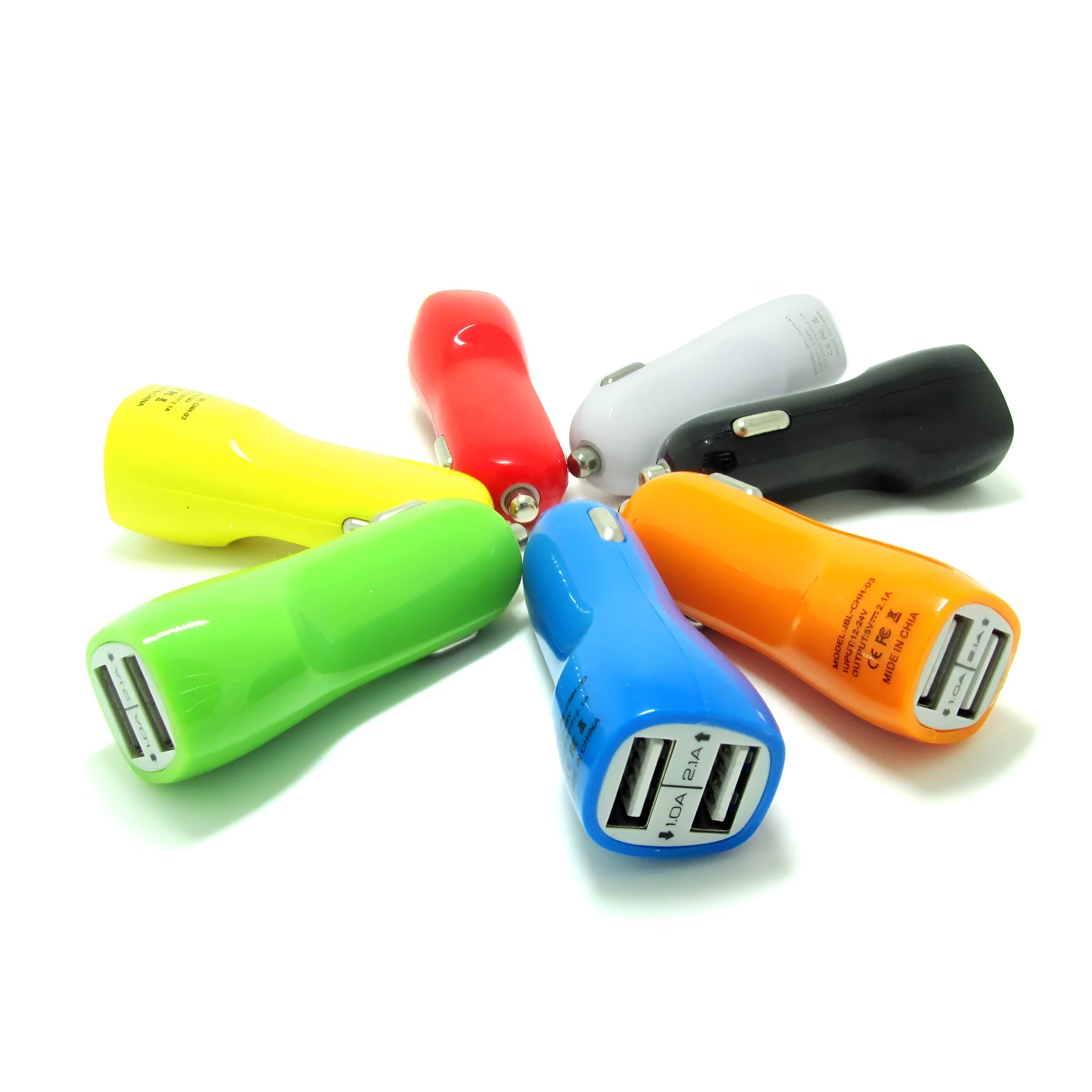 Duckbill dual USB car charger with blue LED indicator light showing socket location