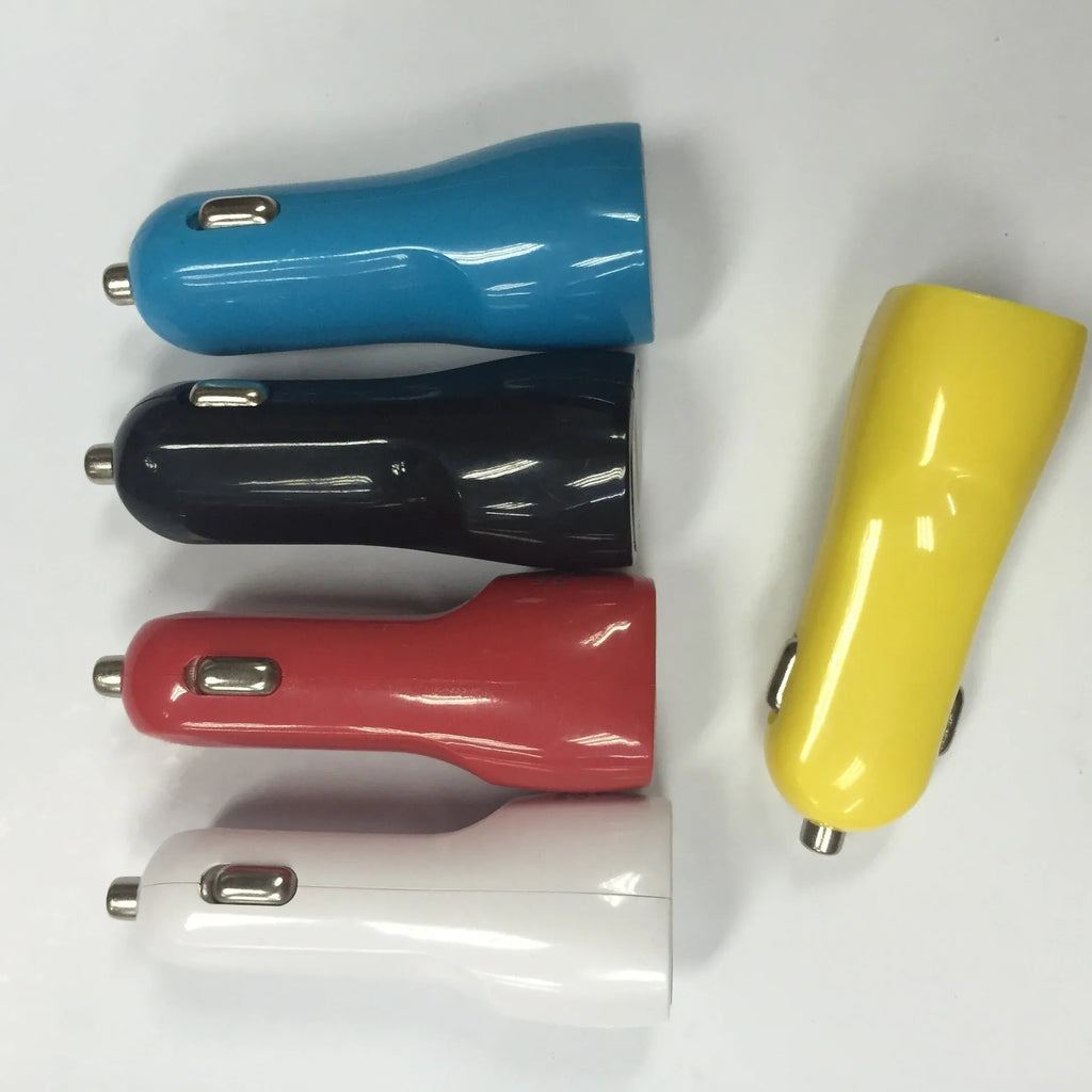 Duckbill dual USB car charger with blue LED indicator light showing socket location