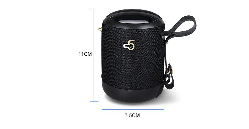 Waterproof portable Bluetooth speaker with leather finish and carrying strap in multiple colour options