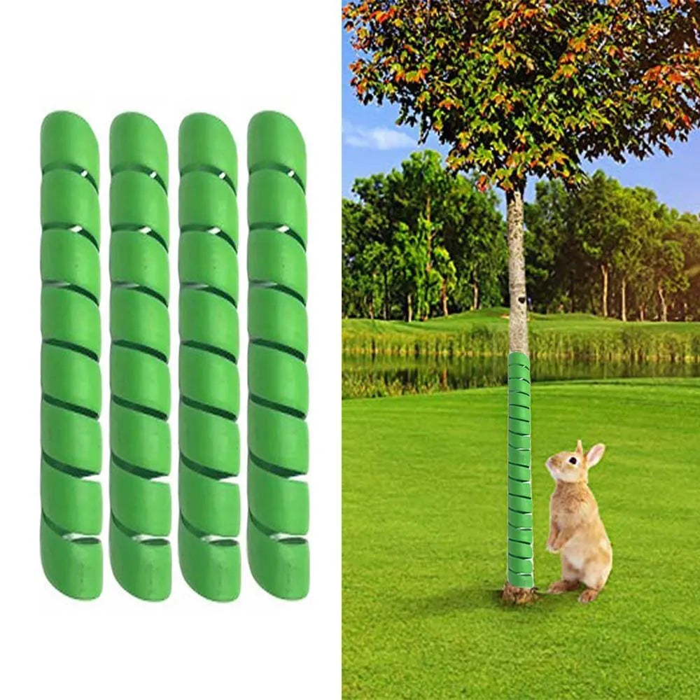 Plastic plant trunk protector in green, 4x40cm size, insect-proof and anti-bite for gardening