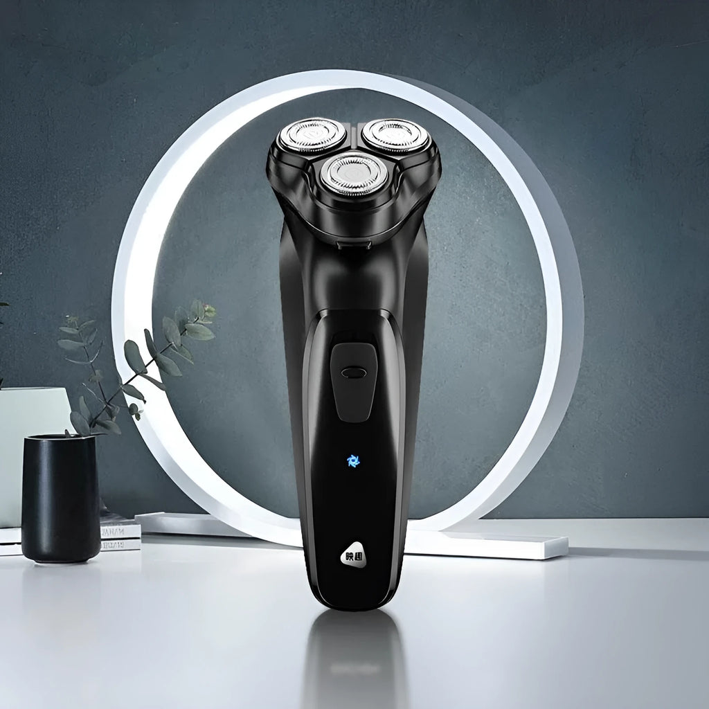 Men's portable rechargeable electric shaver Black D1 with USB charging and floating cutter head