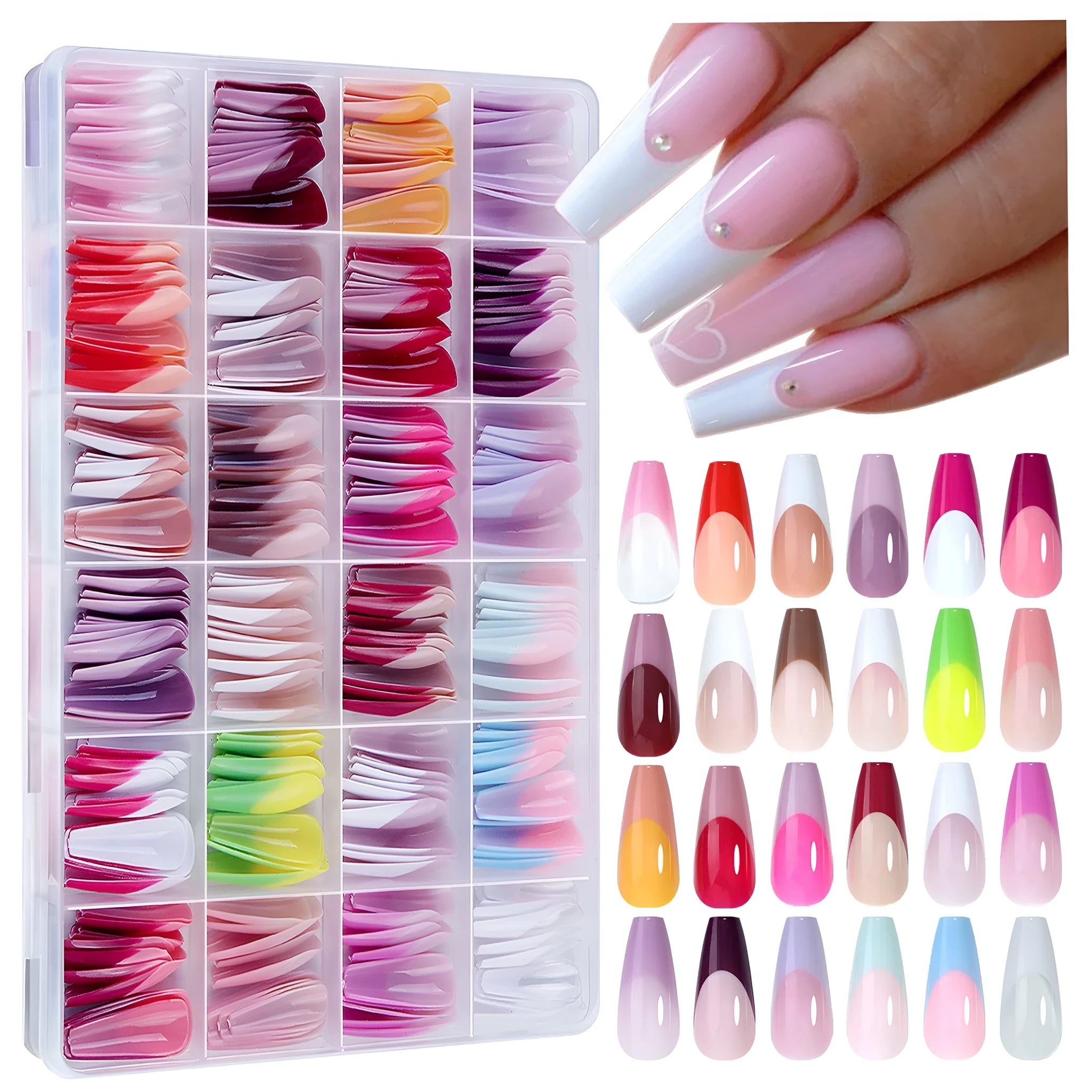 Box of 288 French wear armour nail stickers with seamless removable design