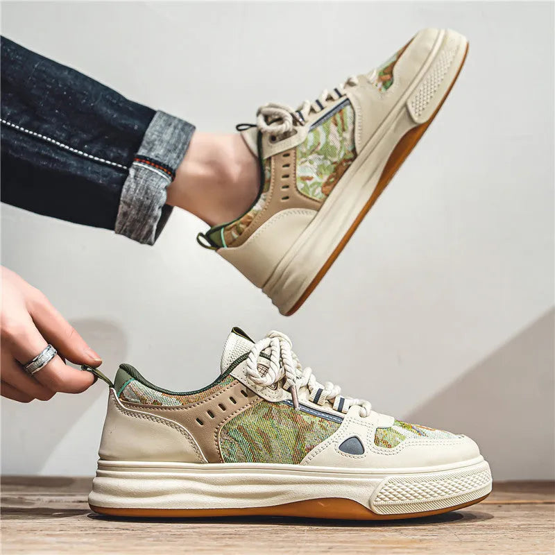 Canvas casual flat shoes in Milan green colour showing round toe design
