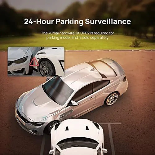 70mai A800S true 4K dash cam with Sony IMX415 sensor in black mounted on car windscreen