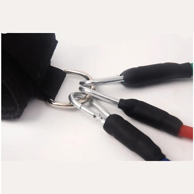 Black taekwondo training pull rope set for explosive leg force resistance training