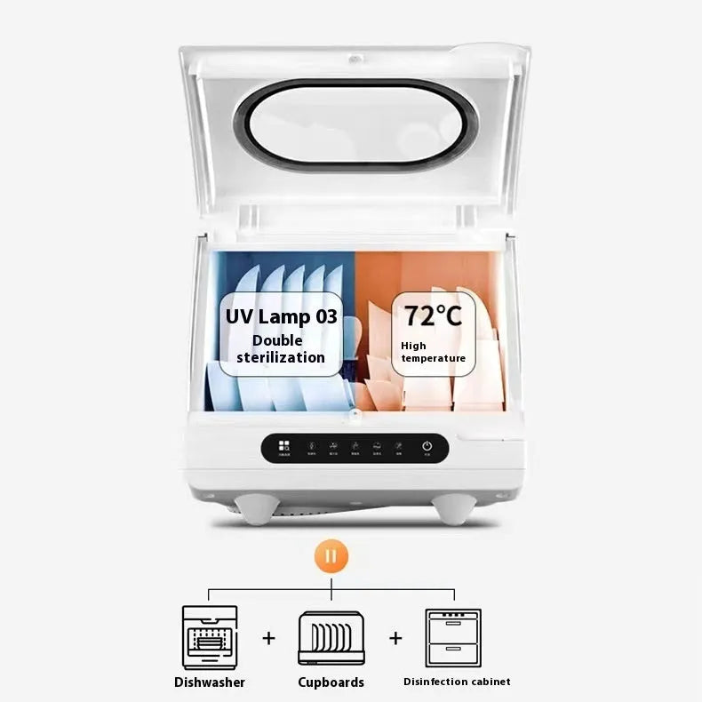 Desktop Dishwasher Household Installation-free Automatic Intelligent Disinfection And Drying 21-40L Capacity 1200W White 220V UK Standard