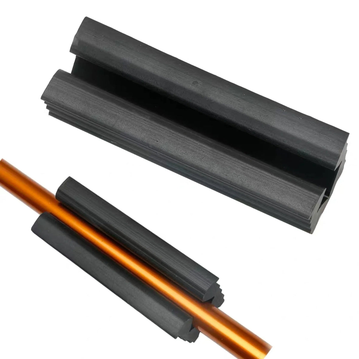 Black golf fixture rubber block grip replacement accessory on a flat surface