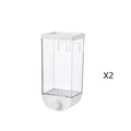 White transparent wall-mounted kitchen cereal dispenser storage box with easy-press lid