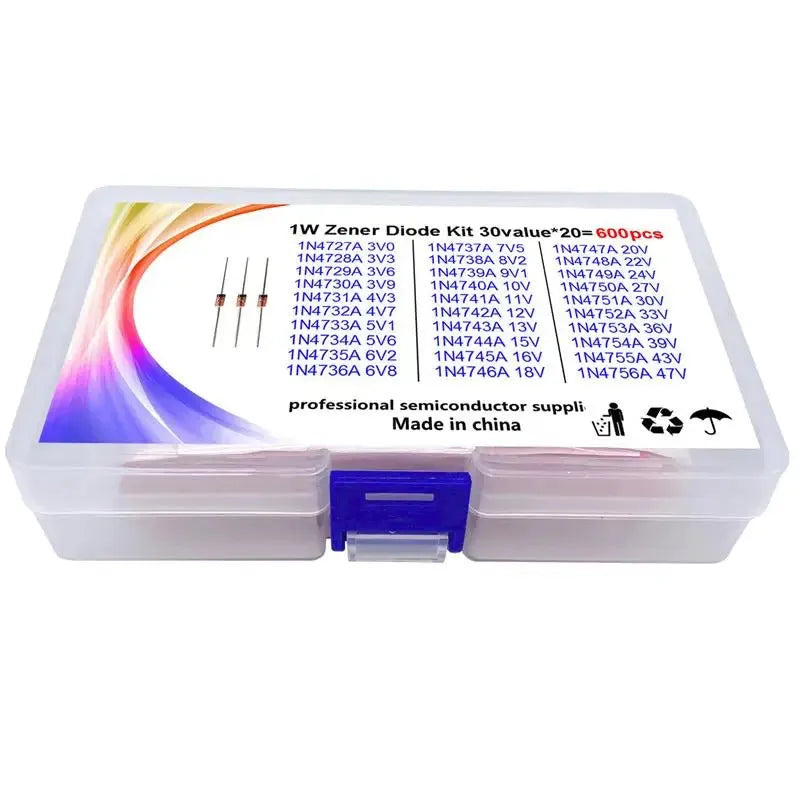 A single 1W Zener diode in a boxed through-hole package for 50V voltage regulation.