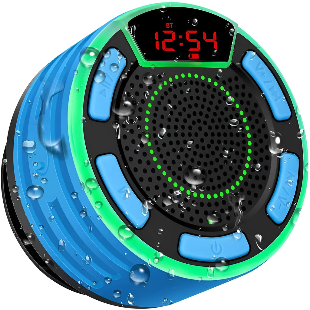 TWS series portable Bluetooth speaker in blue with plastic shell and key controls