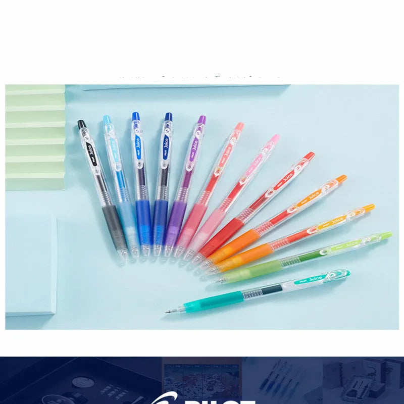 Official Direct Juice Baiguole gel pen in tender colours with 0.5mm tip showing pink green and pastel shade options