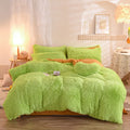 Thick fleece duvet cover set with mink velvet fabric in winter bedding colours